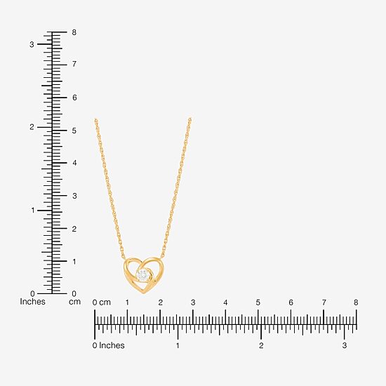 (H-I Womens 1/4 CT. T.W. Lab Grown White Diamond 14K Gold Over Silver Sterling Silver Heart 18 Inch Pendant Necklace