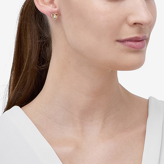 (H-I,Si2) 1/4 CT. T.W. Lab Grown White Diamond 14K Gold Over Silver Sterling Silver 9.6mm Heart Stud Earrings
