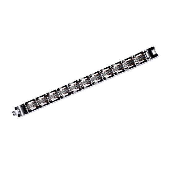 Mens Two-Tone Stainless Steel Chain Bracelet