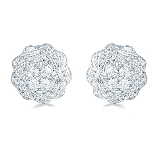 1/2 CT. T.W. Natural White Diamond Sterling Silver 11.8mm Stud Earrings
