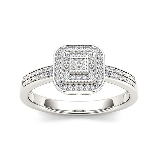 1/6 CT.T.W. Natural Diamond 10K White Gold Engagement Ring