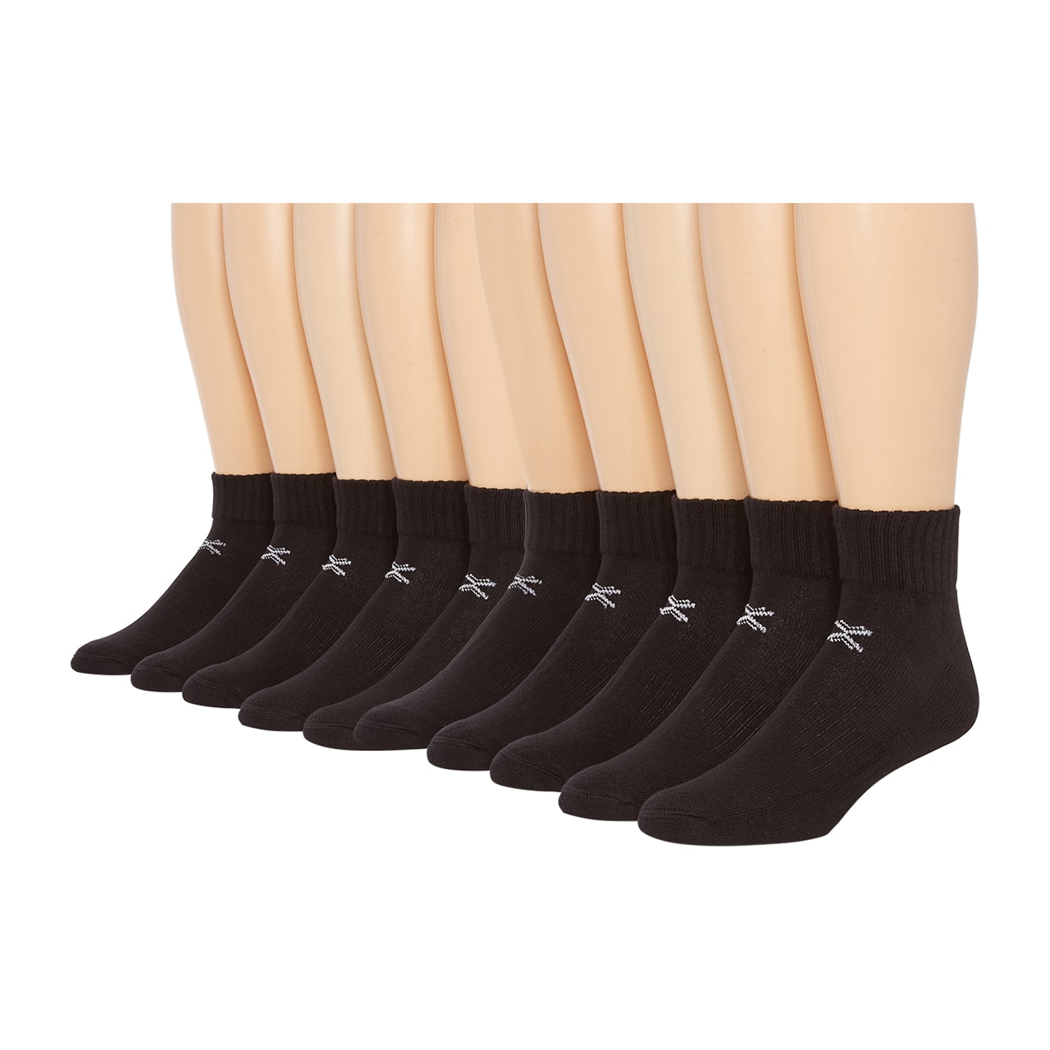 Xersion Quick-Dri Mens 10 Pair Quarter Ankle Socks
