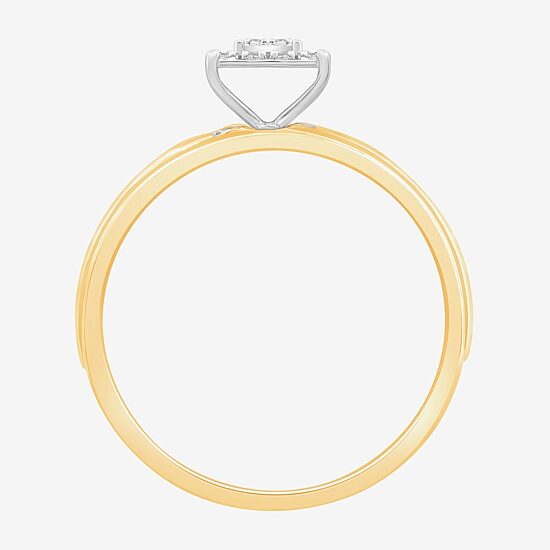 3PC Trio Set Featuring 1/7 CT.T.W.  Diamond 10K or 14K Two Tone Gold Wedding Ring Set