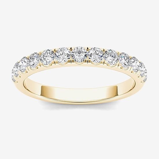 Womens 2MM 1/2 CT. T.W. Natural White Diamond 14K Gold Wedding Band