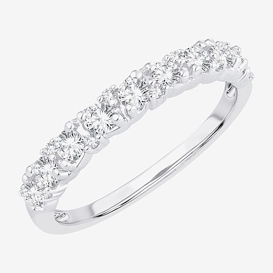 Womens 1/2 CT. T.W. Natural White Diamond 10K Gold Wedding Band