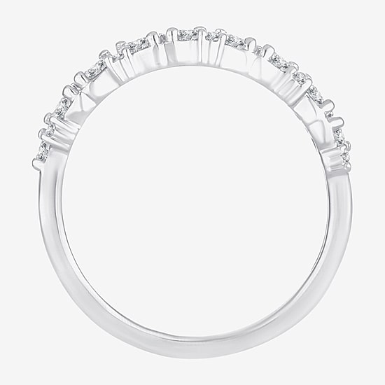 Womens 1/2 CT. T.W. Natural White Diamond 10K Gold Wedding Band