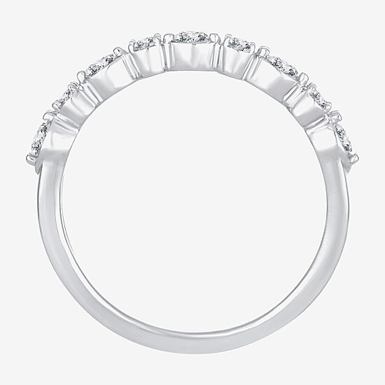 Womens 1/2 CT. T.W. Natural White Diamond 10K Gold Wedding Band