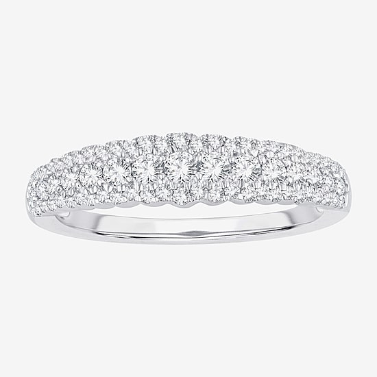 Womens 1/2 CT. T.W. Natural White Diamond 10K Gold Anniversary Wedding Band
