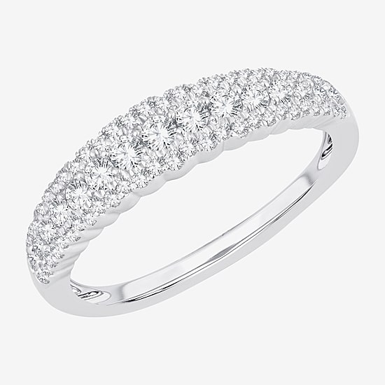 Womens 1/2 CT. T.W. Natural White Diamond 10K Gold Anniversary Wedding Band