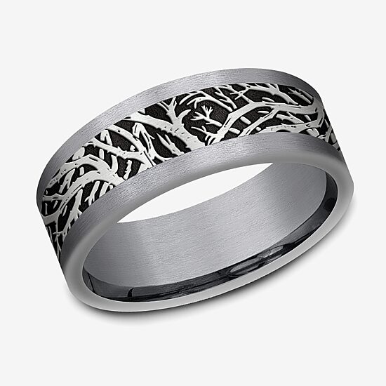 Mens 8MM Tantalum Wedding Band