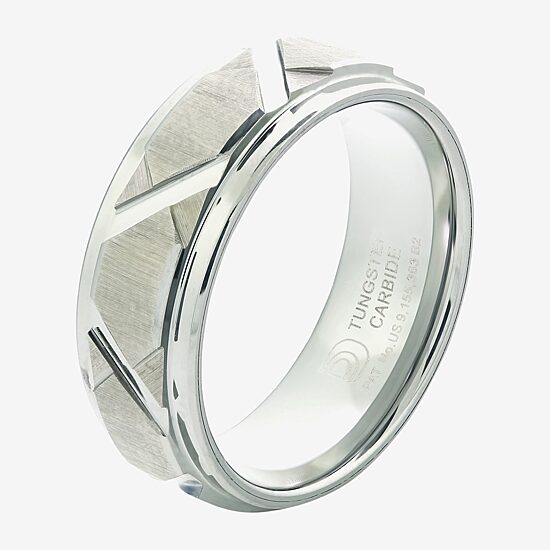 Mens 8MM Genuine Tungsten Wedding Band