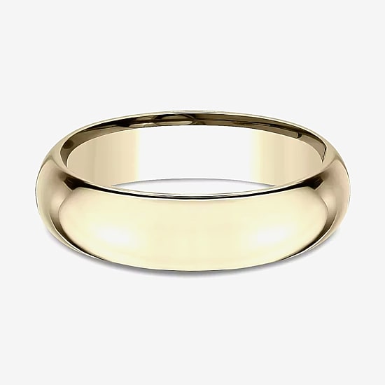 Mens 14K White Gold 6MM High Dome Comfort-Fit Wedding Band