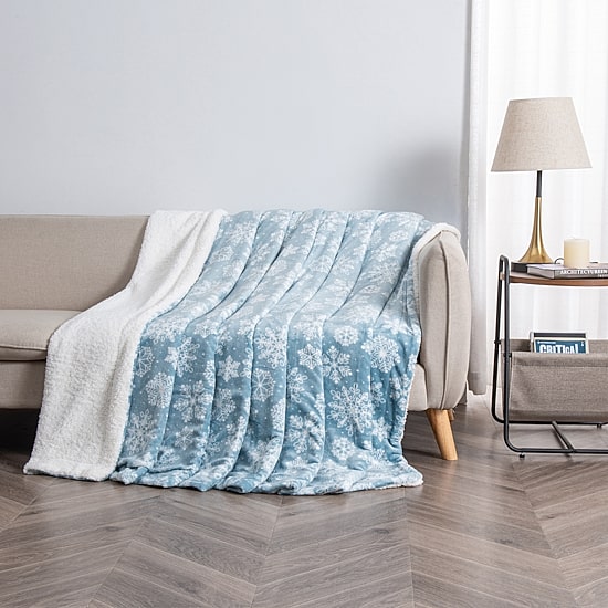 Linery Velvet Plush Fleece Reversible Sherpa Blanket