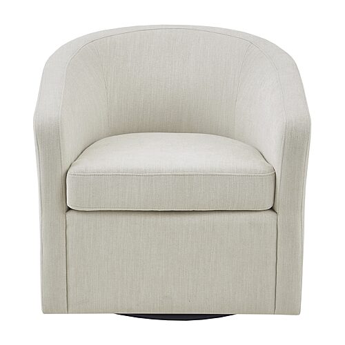 Martha Stewart Amber Swivel Upholstered Armchair, One Size, White