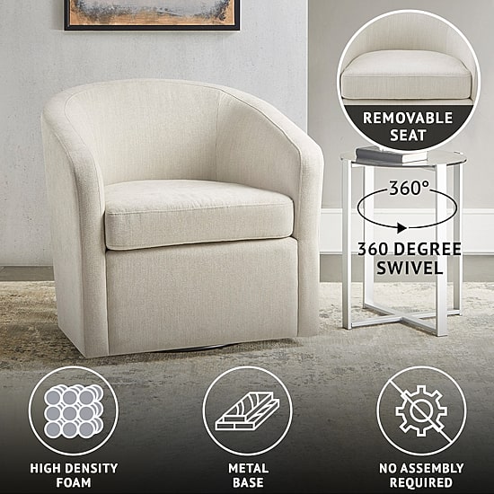 Martha Stewart Amber Swivel Upholstered Armchair