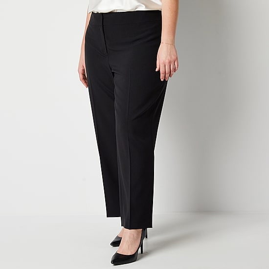 Black Label by Evan-Picone Crepe Womens Plus Straight Fit Straight Suit Pant