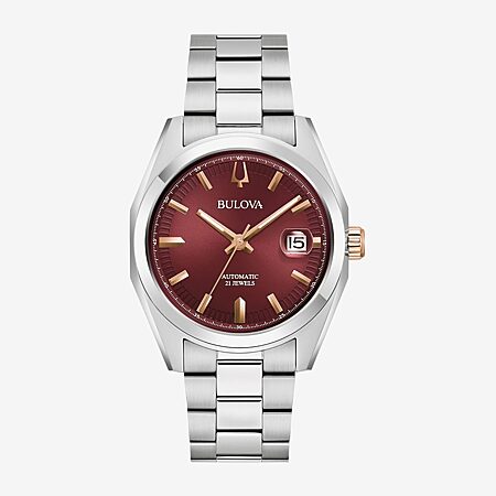 Bulova Surveyor Mens Automatic Silver Tone Stainless Steel