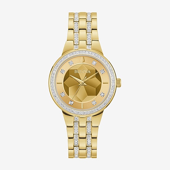 Bulova Phantom Womens Gold Tone Stainless Steel Bracelet Watch 97l176