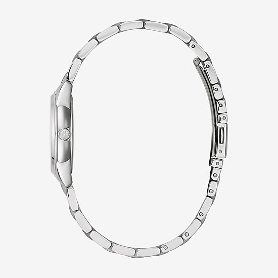 Bulova Classic Womens Diamond Accent Silver Tone Stainless Steel Bracelet Watch 96p249