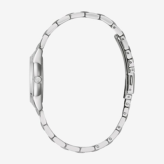 Bulova Classic Womens Diamond Accent Silver Tone Stainless Steel Bracelet Watch 96p250