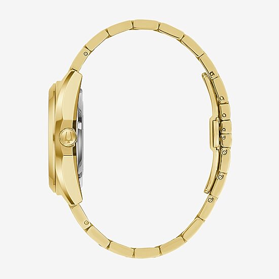 Bulova Surveyor Mens Automatic Gold Tone Stainless Steel Bracelet Watch 97a182