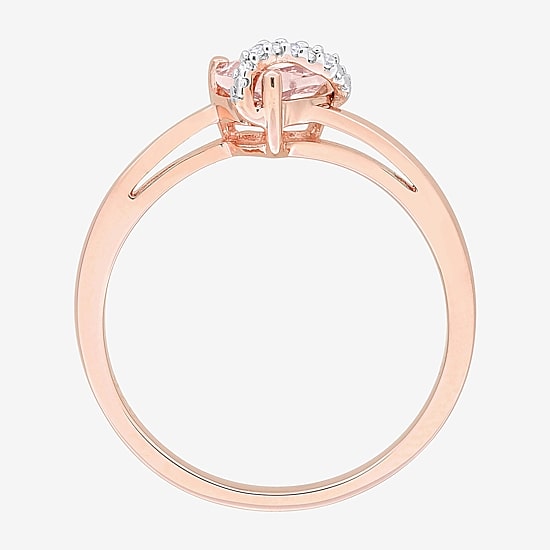 Womens Diamond Accent Gemstone Sterling Silver Heart Cocktail Ring