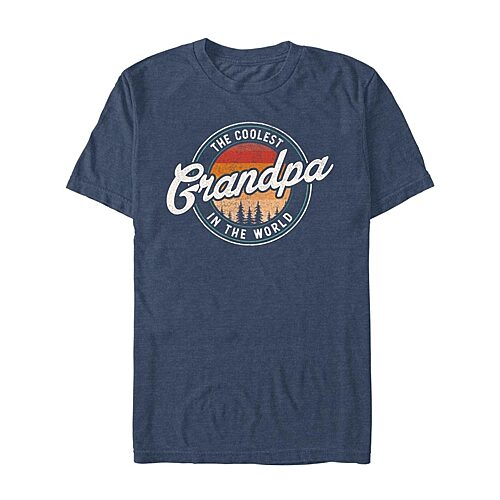Mens Short Sleeve Coolest Grandpa Graphic T-Shirt, Xx-large, Blue