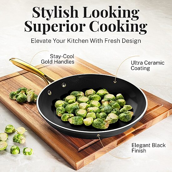 Gotham Steel Black 15-pc. Utlra Non-Stick Ceramic Cookware Set with Utensils