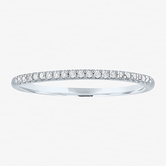 (G-H / Si2-I1) Womens 1/10 CT. T.W. Lab Grown White Diamond 10K Gold Wedding Band