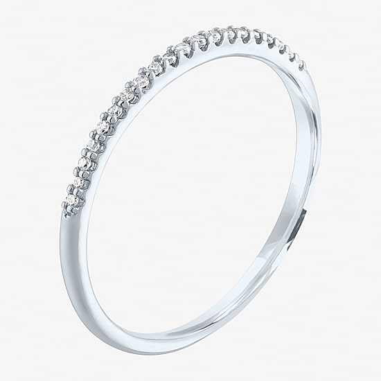 (G-H / Si2-I1) Womens 1/10 CT. T.W. Lab Grown White Diamond 10K Gold Wedding Band