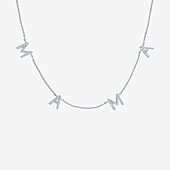 "Mama" (G-H / I1-I2) Womens 1/10 CT. T.W. Lab Grown White Diamond Sterling Silver 18 Inch Pendant Necklace