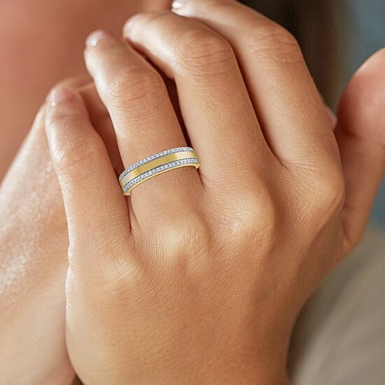 Diamond Addiction (G-H / Si2-I1) Womens 1/7 CT. T.W. Lab Grown White Diamond 14K Gold Over Silver Cocktail Ring