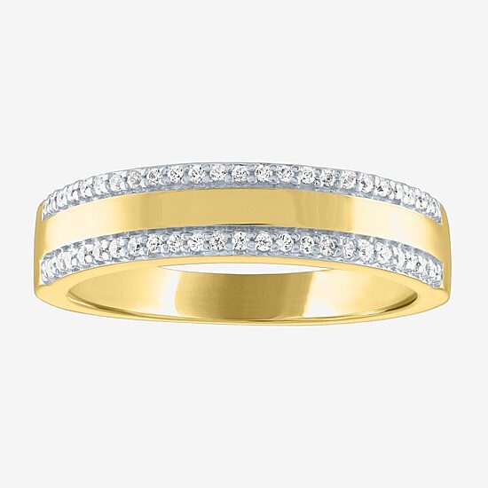 Diamond Addiction (G-H / Si2-I1) Womens 1/7 CT. T.W. Lab Grown White Diamond 14K Gold Over Silver Cocktail Ring