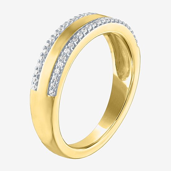 Diamond Addiction (G-H / Si2-I1) Womens 1/7 CT. T.W. Lab Grown White Diamond 14K Gold Over Silver Cocktail Ring