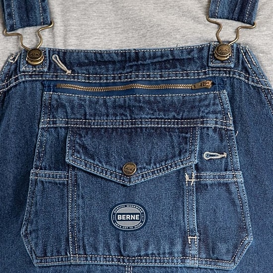 Berne Heritage Unlined Denim Bib Mens Big and Tall Workwear