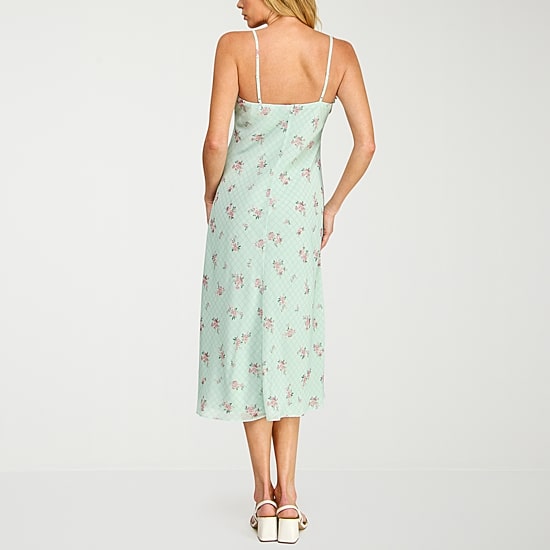 B. Smart Womens Juniors Sleeveless Floral Midi Slip Dress