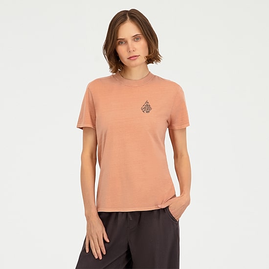 VOLCOM Womens Juniors Crew Neck Short Sleeve Regular Fit Graphic T-Shirt