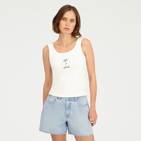 VOLCOM Womens Round Neck Sleeveless Tank Top