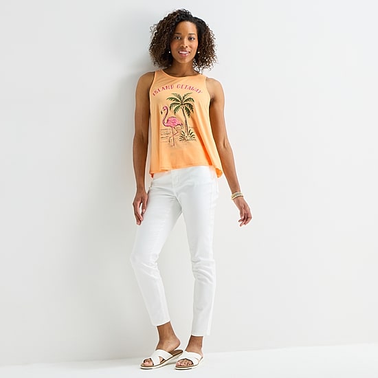 St. John's Bay Womens Tall Round Neck Sleeveless Tank Top