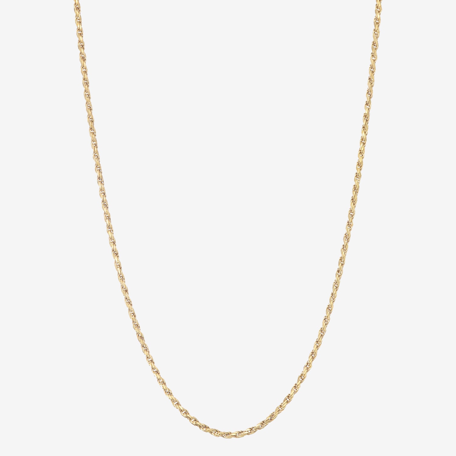 Sterling Silver or Gold Over 18 - 24  Inch Solid Rope Chain Necklace