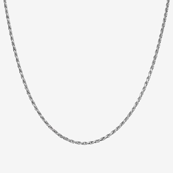 Sterling Silver or Gold Over Silver 18 - 24 Inch Solid Rope Chain Necklace