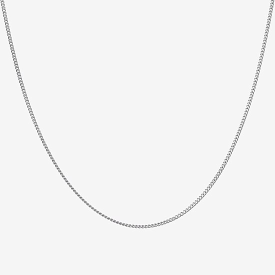 Womens Sterling Silver 18 Inch Curb Chain Necklace