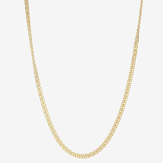 Womens 14K Gold Over Silver 18 Inch Cuban Chain Necklace