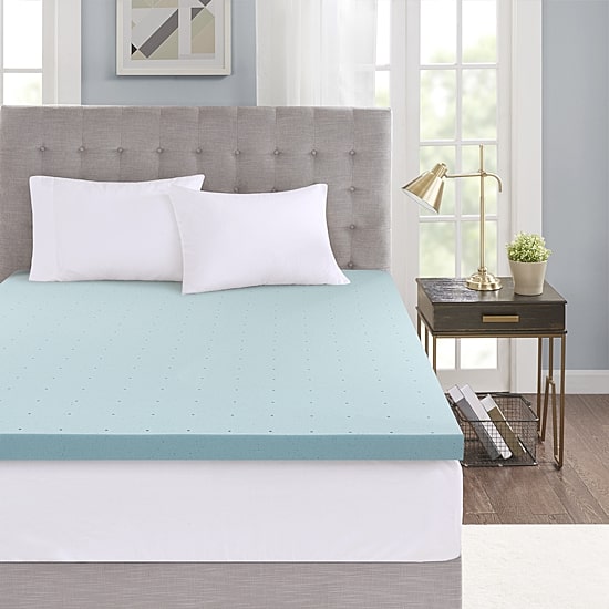 Sleep Philosophy Hypoallergenic 3" Cooling Gel Memory Foam Mattress Topper with Removable Cooling Cover