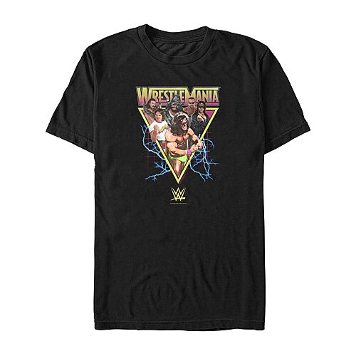 Mens Crew Neck Short Sleeve Regular Fit WrestleMania Graphic T-Shirt, Xx-large, Black