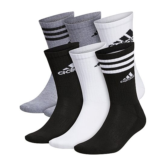 adidas Mens 6 Pair Crew Socks