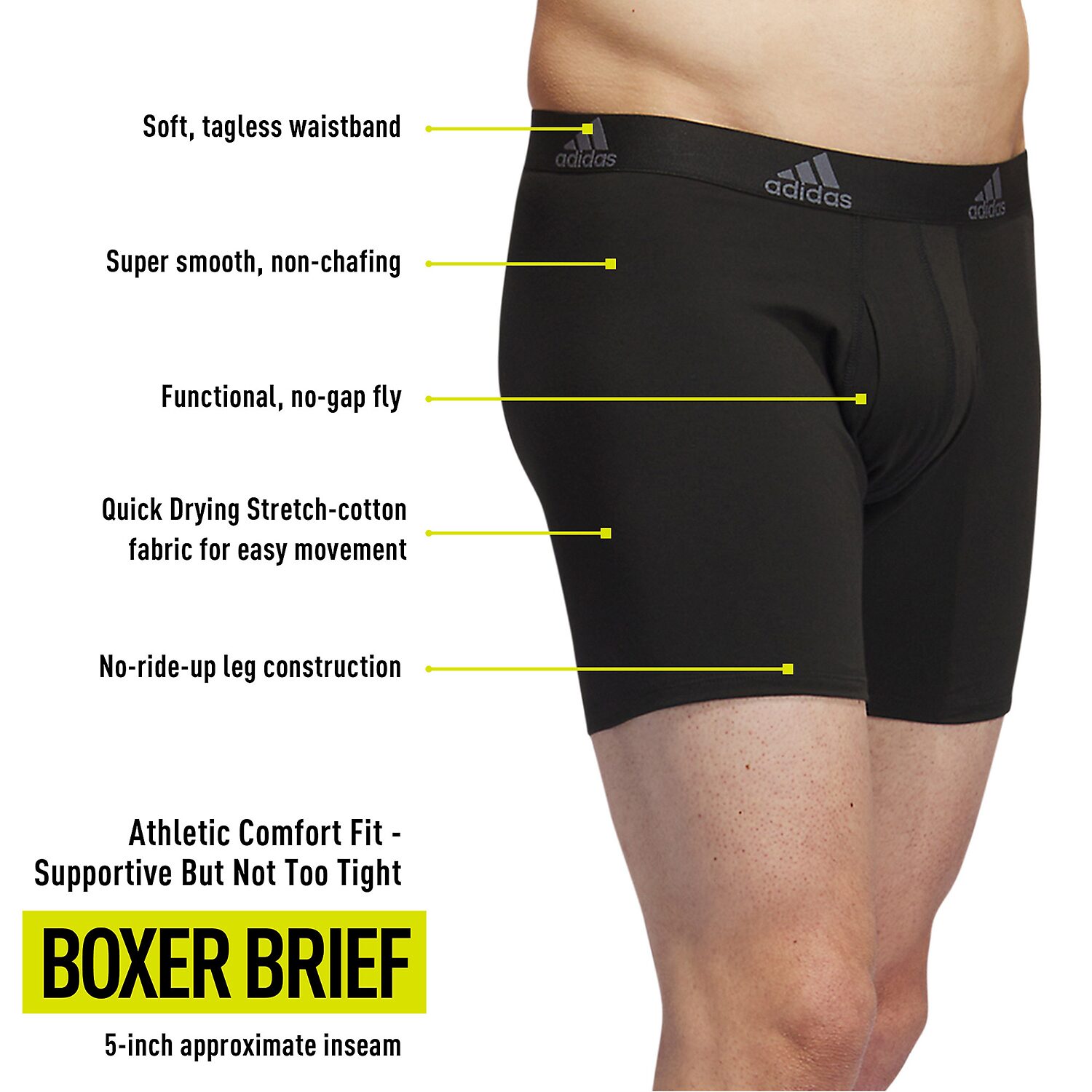 adidas Stretch Cotton Mens Big and Tall 3 Pack Boxer Briefs 5157981a
