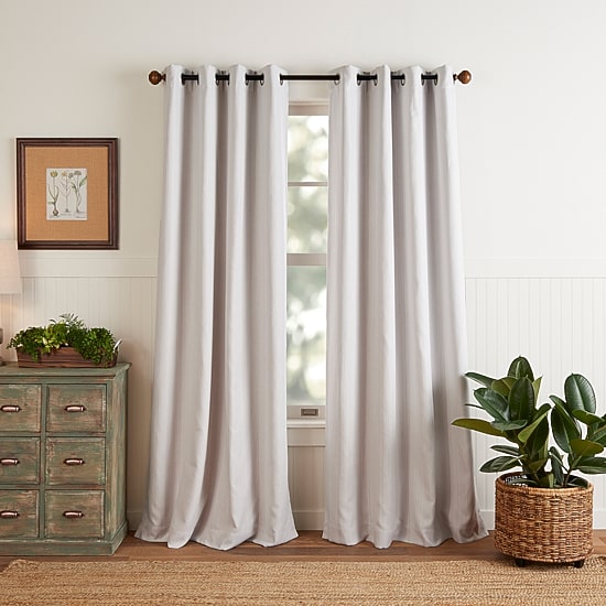 Martha Stewart Reed Grommet Top Blackout Single Curtain Panel