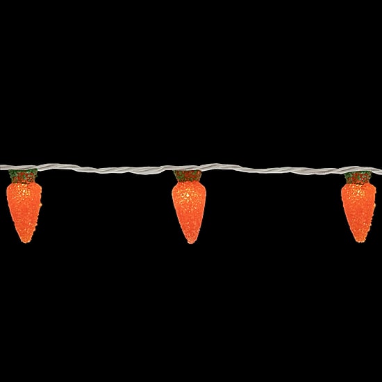Northlight 7.25ft Orange Carrot White Wire String Lights