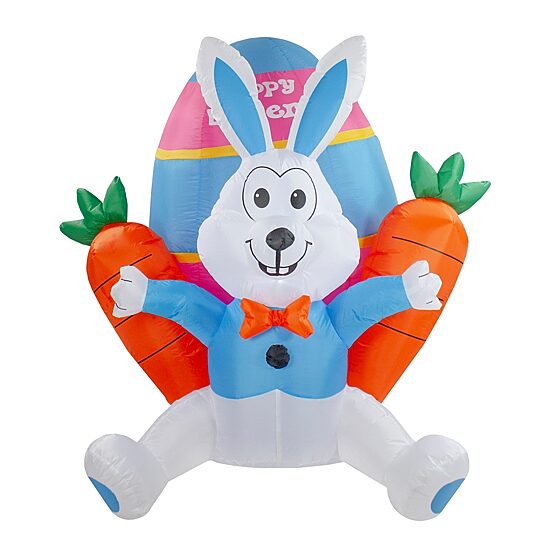 Northlight 4ft Lighted Bunny With Carrots Easter Inflatable